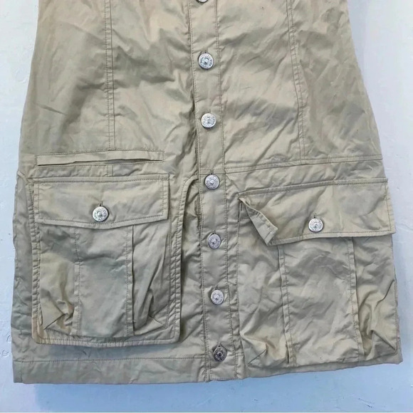 Zara Women’s Khaki Dress Cargo Style Adjustable Straps Front‎ Pocket Casual S - Picture 5 of 11